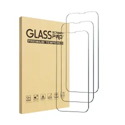 3pcs Premium Tempered Glass Screen Protector Pro,HD Tempered Glass Anti Scratch For IPhone14