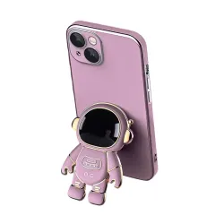 Electroplated Astronaut Case With Hidden Stand For IPhone 7/8/X/11/12/13 Purple