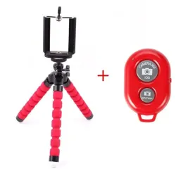 1pcs+1pcs Put Together Mobile Phone Holder Flexible Octopus Tripod Bracket For Mobile Phone Camera Selfie Stand Monopod Support Photo Remote Control