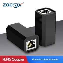 ZoeRax Keystone Jack RJ45 Coupler Ethernet Connector Plugs For Cat5e Cat6 Cat7 Lightning Protection Extender Adapter