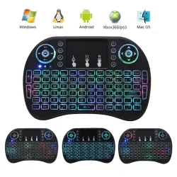 2.4GHz Backlit Mini Keyboard Touchpad Mouse, Mini Wireless Keyboard With Touchpad And Multimedia Keys For Android TV Box Smart TV HTPC PS3 Smart Phone Tablet Mac Linux Windows OS