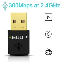 EDUP 300Mbps USB WiFi Adapter 2.4GHz Wifi Dongle Wireless Network Card For PC Windows XP / Vista / 7 / 8 / 8.1 / 10 /11. MAC OS X